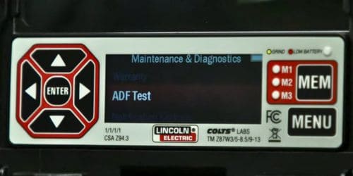 Test button on my Lincoln Electric VIKING 3350 to check functionality of auto darkening filter