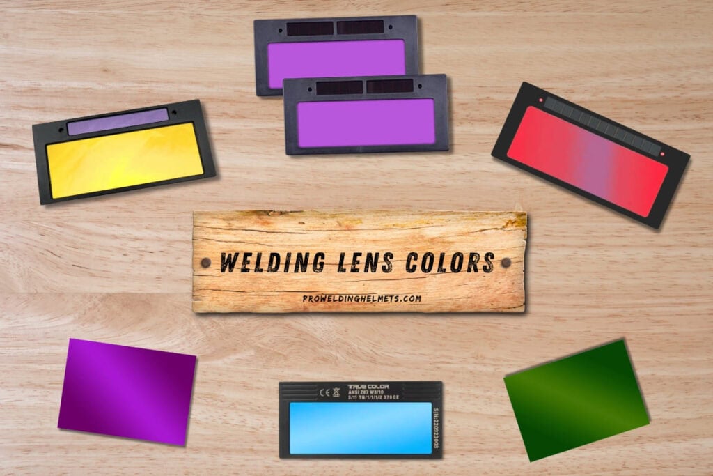 Different lens colors for welding helmets