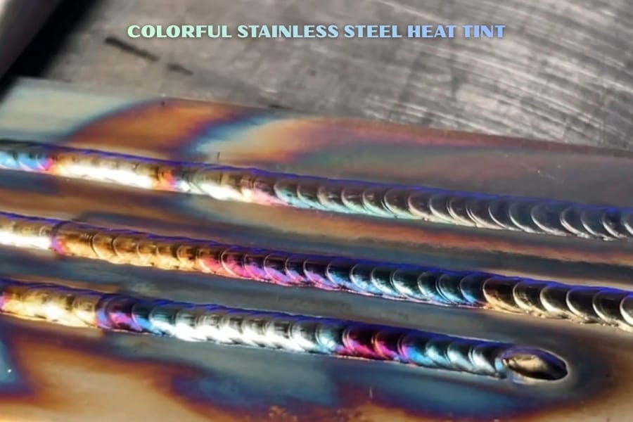 Colorful stainless steel heat tint after welding