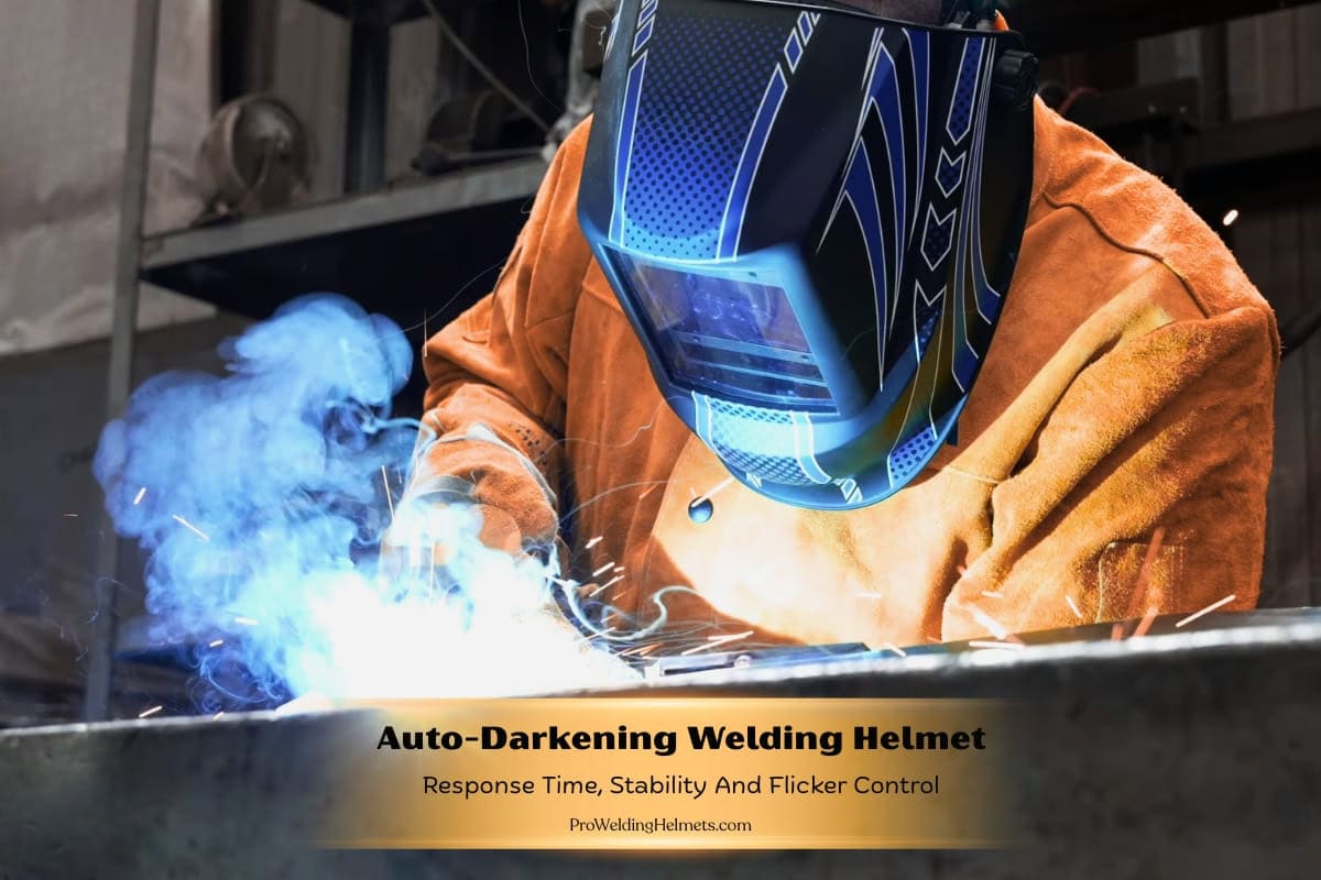 Auto-Darkening Welding Helmet Response Time And Flicker Control