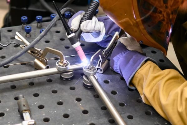 Low-Amperage TIG Welding in Donahue's welding shop